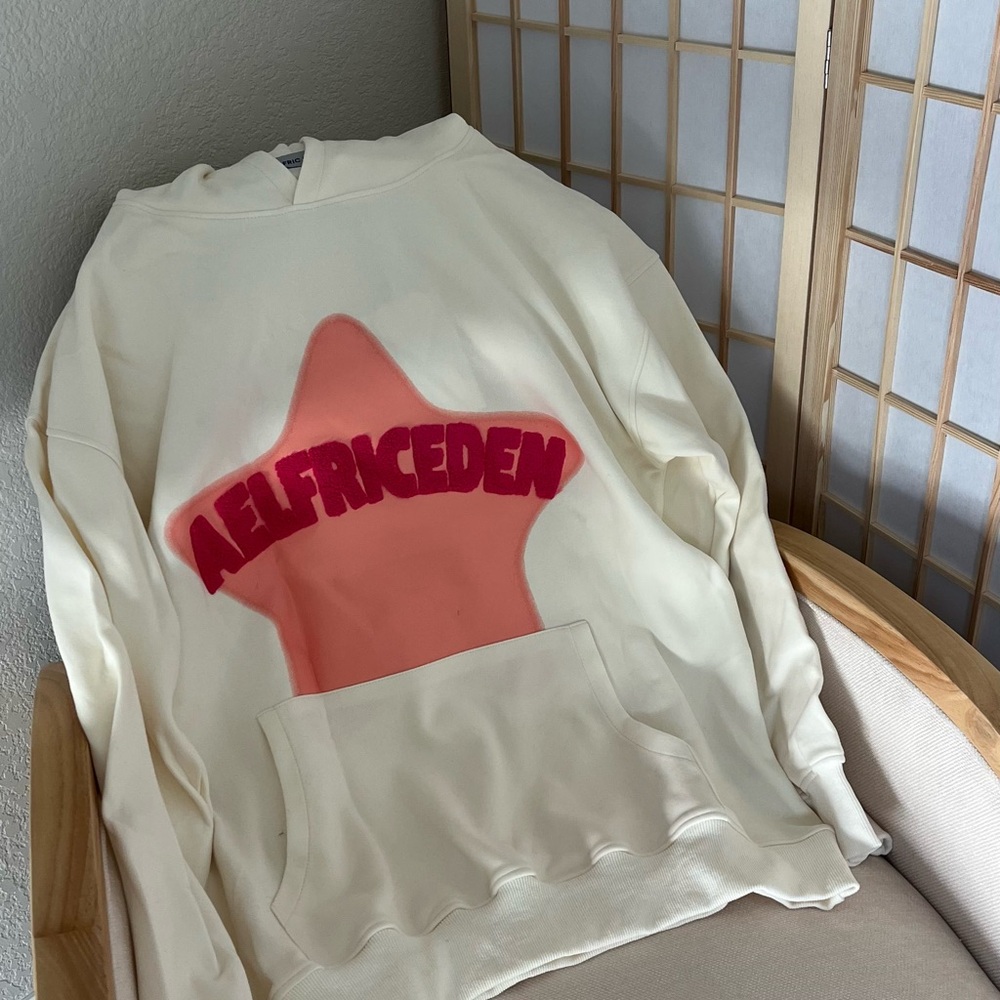 Aelfric Eden Cream and Pink Graphic Hoodie